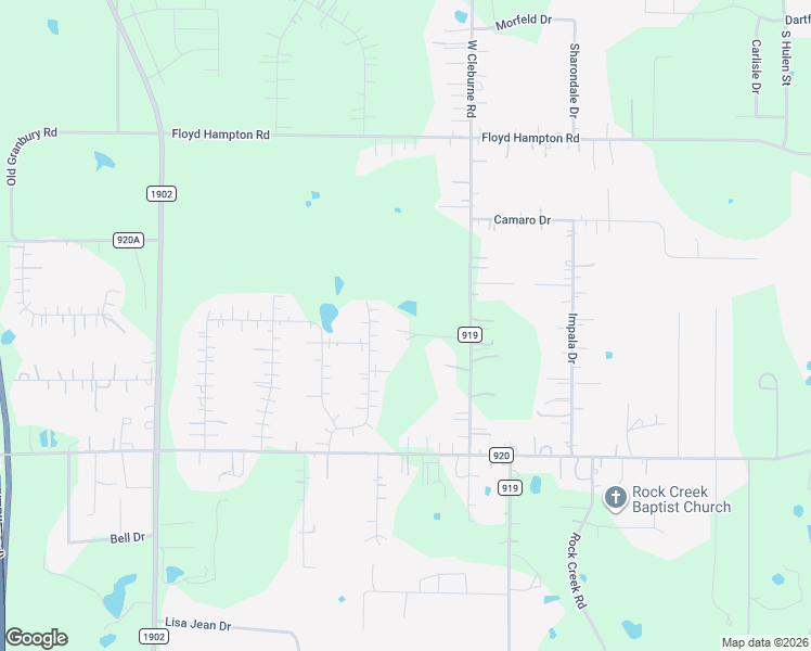map of restaurants, bars, coffee shops, grocery stores, and more near 4609 County Road 919 in Crowley