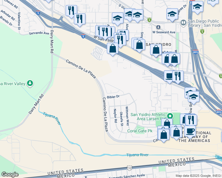 map of restaurants, bars, coffee shops, grocery stores, and more near 3008 Ellinger Pl in San Diego