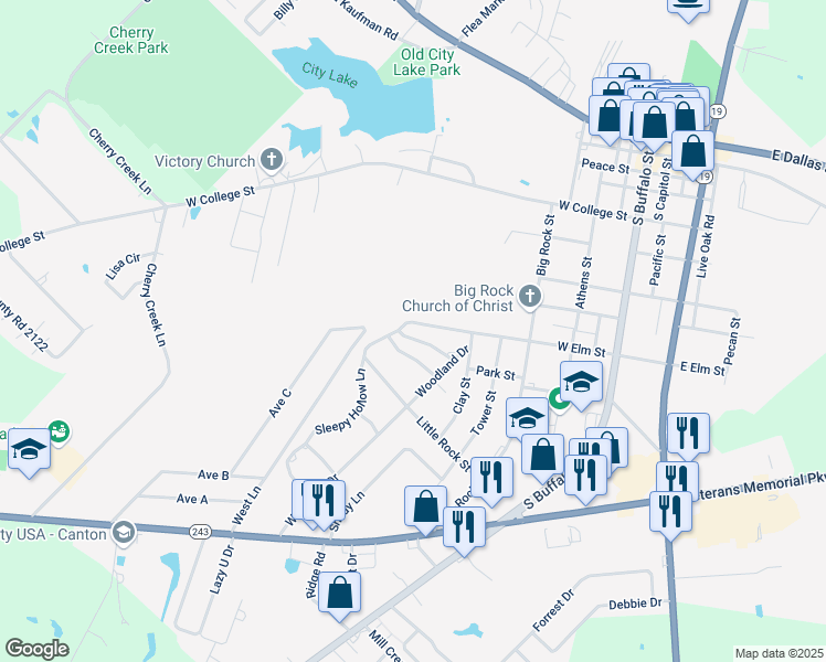 map of restaurants, bars, coffee shops, grocery stores, and more near 730 Sleepy Hollow Lane in Canton