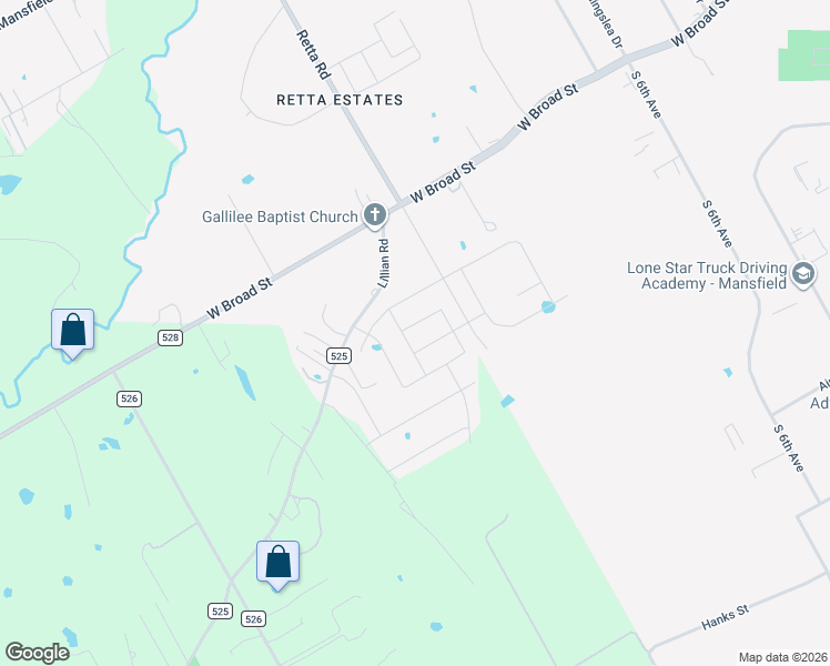 map of restaurants, bars, coffee shops, grocery stores, and more near 12164 County Road 525 in Mansfield