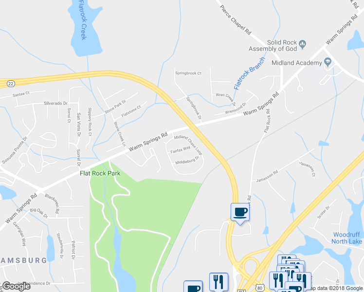 map of restaurants, bars, coffee shops, grocery stores, and more near 6539 Fairfax Way in Columbus