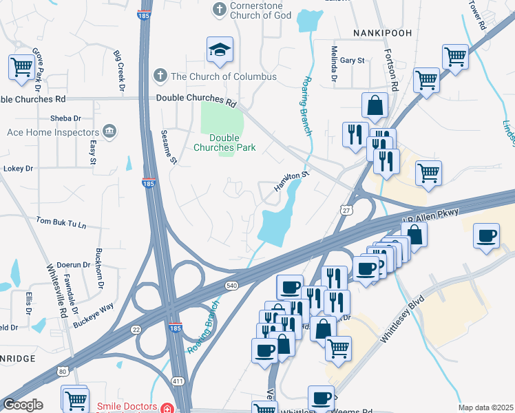 map of restaurants, bars, coffee shops, grocery stores, and more near 473 Hamilton Street in Columbus