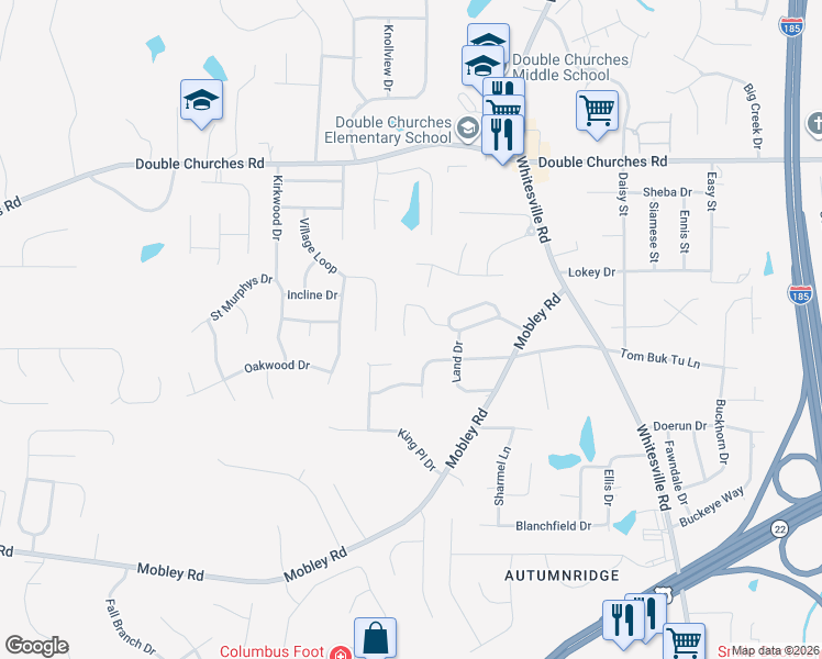 map of restaurants, bars, coffee shops, grocery stores, and more near 1212 Cottage Pointe Court in Columbus
