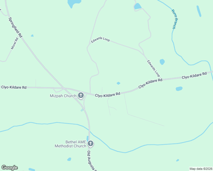 map of restaurants, bars, coffee shops, grocery stores, and more near 5048 Clyo-Kildare Road in Clyo