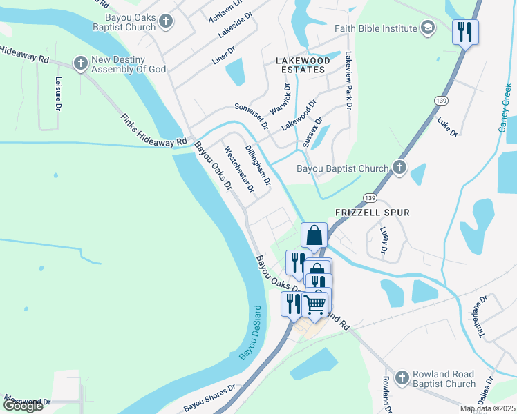 map of restaurants, bars, coffee shops, grocery stores, and more near 104 Dillingham Dr in Monroe