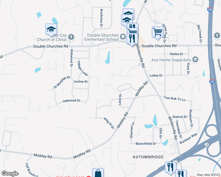 map of restaurants, bars, coffee shops, grocery stores, and more near 1255 Cottage Pointe Court in Columbus