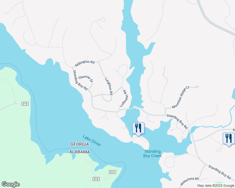 map of restaurants, bars, coffee shops, grocery stores, and more near 7219 Lullwater Road in Columbus