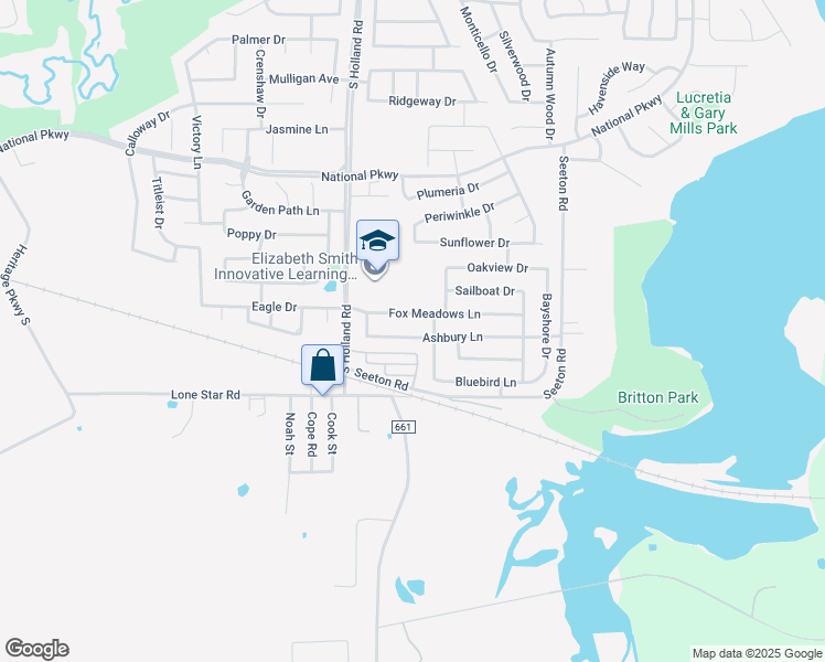 map of restaurants, bars, coffee shops, grocery stores, and more near 4505 Ashbury Lane in Mansfield