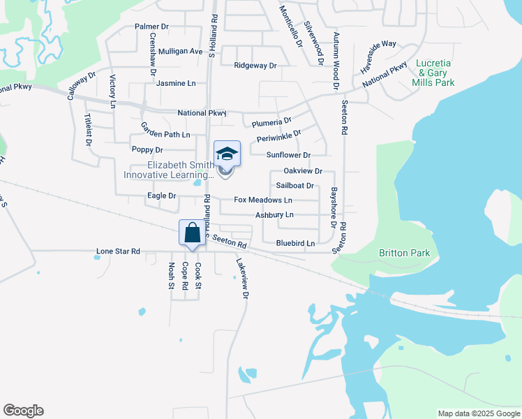 map of restaurants, bars, coffee shops, grocery stores, and more near 4512 Fox Meadows Lane in Mansfield