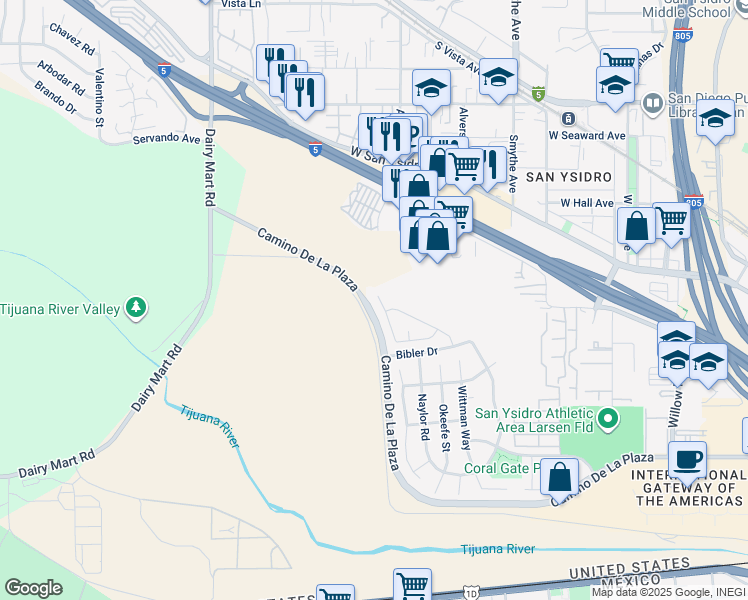 map of restaurants, bars, coffee shops, grocery stores, and more near 2938 Hires Way in San Diego