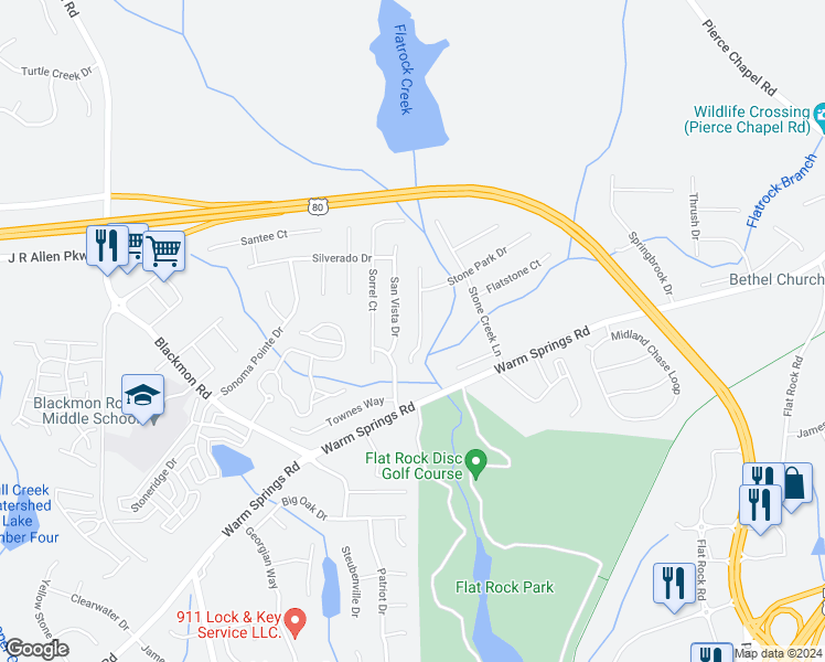 map of restaurants, bars, coffee shops, grocery stores, and more near 2989 Slippery Rock Court in Columbus