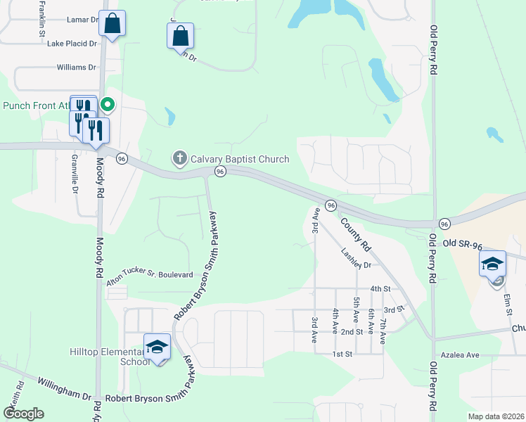map of restaurants, bars, coffee shops, grocery stores, and more near 318 Georgia 96 in Bonaire
