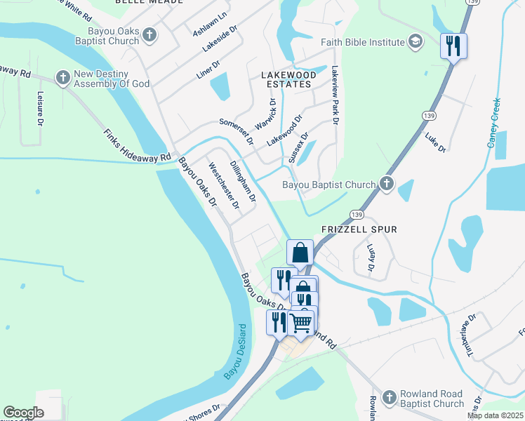 map of restaurants, bars, coffee shops, grocery stores, and more near 112 Dillingham Dr in Monroe