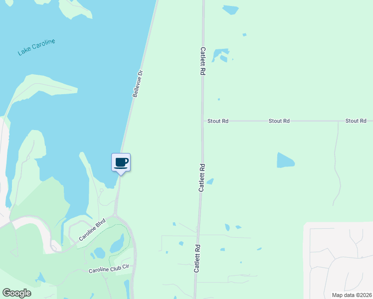 map of restaurants, bars, coffee shops, grocery stores, and more near Catlett Road in Madison