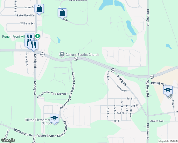 map of restaurants, bars, coffee shops, grocery stores, and more near 318 Georgia 96 in Bonaire