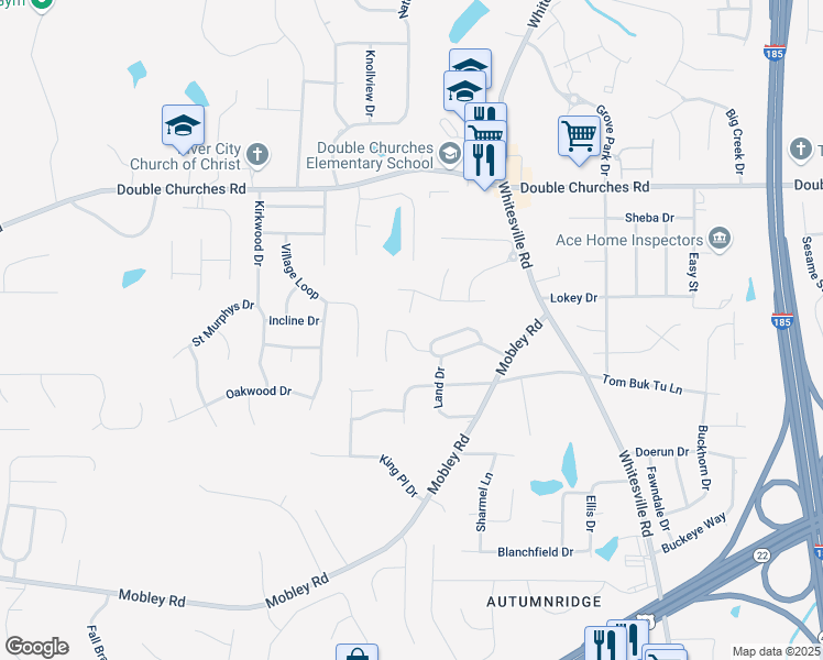 map of restaurants, bars, coffee shops, grocery stores, and more near 1255 Cottage Pointe Court in Columbus