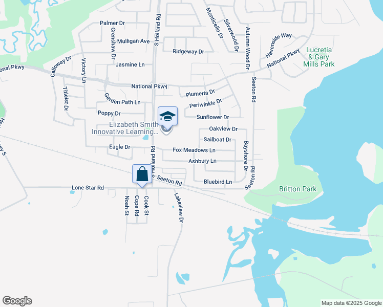 map of restaurants, bars, coffee shops, grocery stores, and more near 4512 Fox Meadows Lane in Mansfield