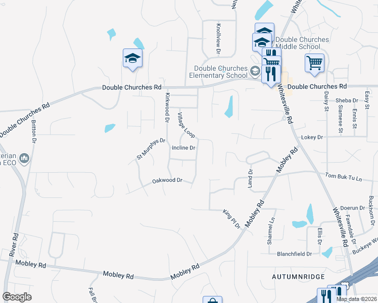 map of restaurants, bars, coffee shops, grocery stores, and more near 934 Incline Drive in Columbus