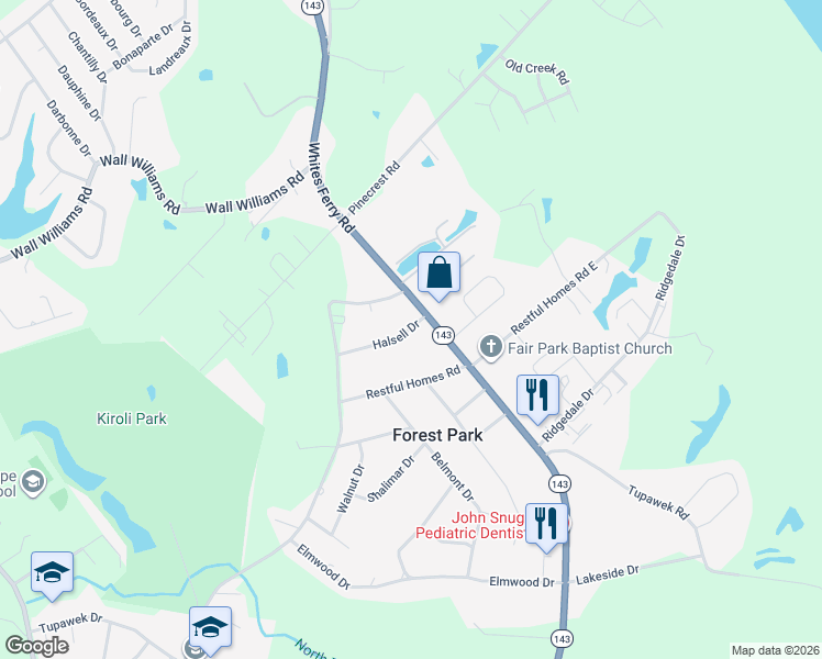 map of restaurants, bars, coffee shops, grocery stores, and more near 101 Halsell Drive in West Monroe