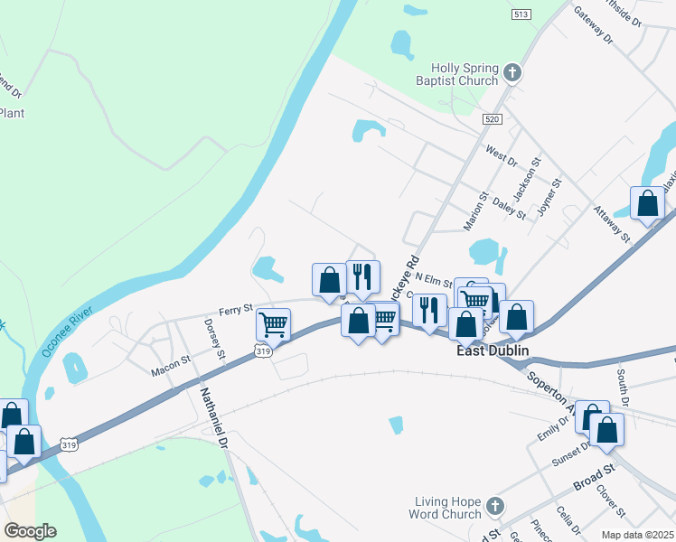 map of restaurants, bars, coffee shops, grocery stores, and more near 112 Circle Drive in East Dublin