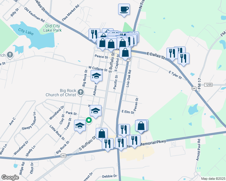 map of restaurants, bars, coffee shops, grocery stores, and more near 170 East Goshen Street in Canton