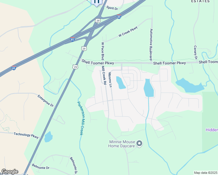 map of restaurants, bars, coffee shops, grocery stores, and more near Mill Creek Road in Auburn