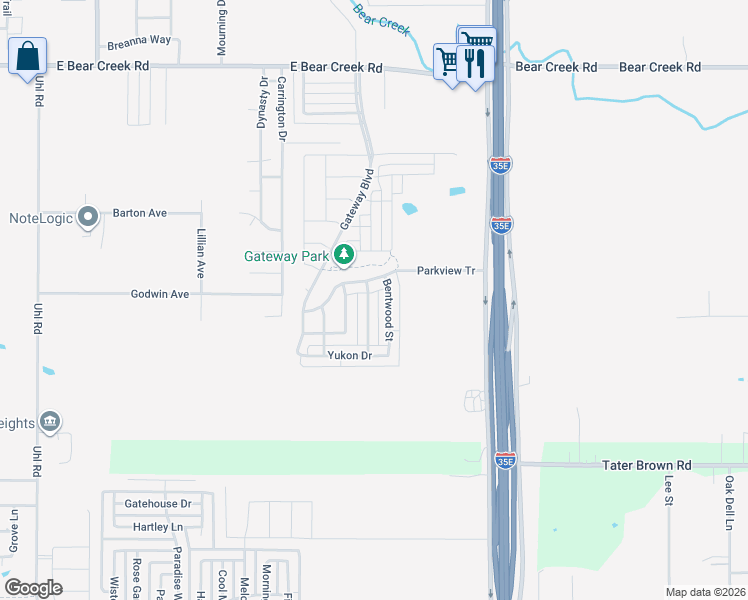 map of restaurants, bars, coffee shops, grocery stores, and more near 2002 Gardenridge Drive in Glenn Heights