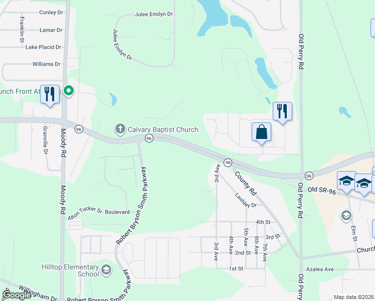map of restaurants, bars, coffee shops, grocery stores, and more near 318 Georgia 96 in Bonaire