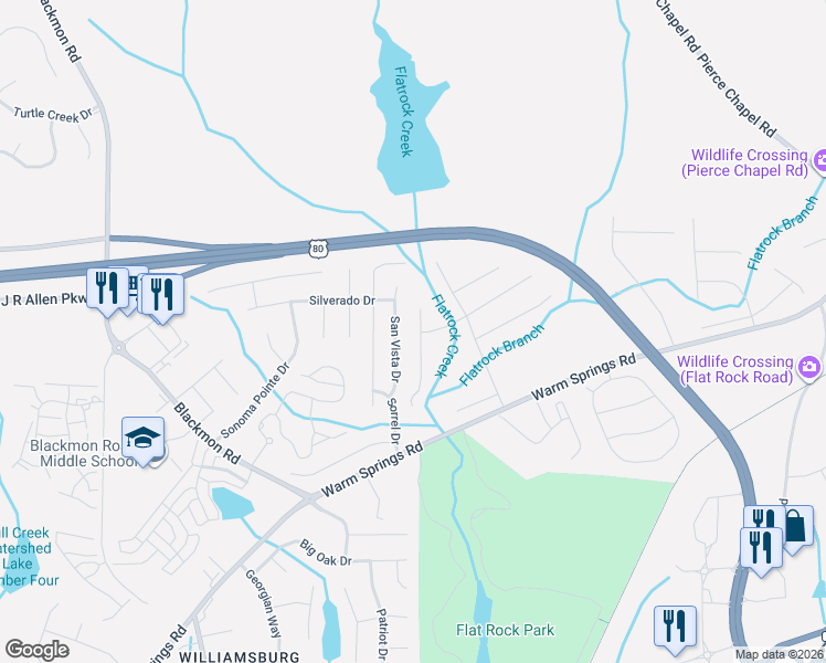 map of restaurants, bars, coffee shops, grocery stores, and more near 3001 Slippery Rock Court in Columbus