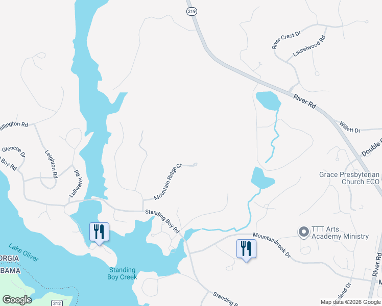 map of restaurants, bars, coffee shops, grocery stores, and more near 5 Mountain Ridge Court in Columbus