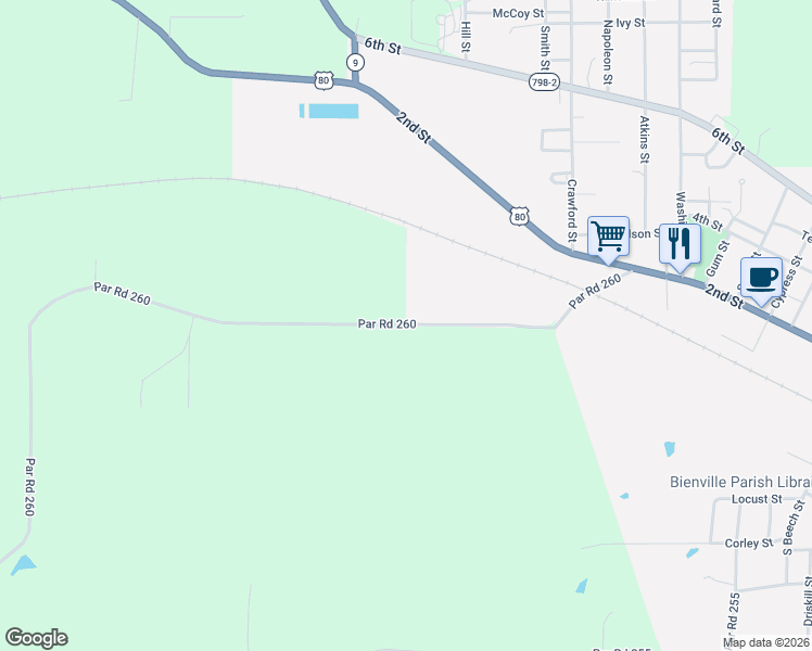 map of restaurants, bars, coffee shops, grocery stores, and more near Par Road 260 in Arcadia