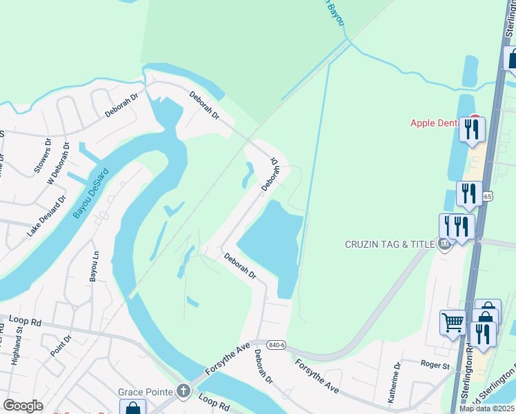 map of restaurants, bars, coffee shops, grocery stores, and more near 3340 Deborah Dr in Monroe
