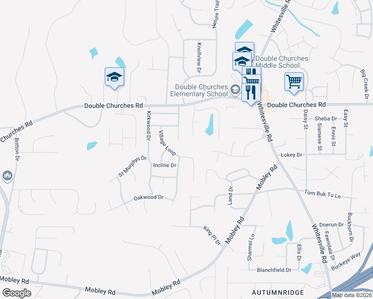 map of restaurants, bars, coffee shops, grocery stores, and more near 7196 Village Loop in Columbus
