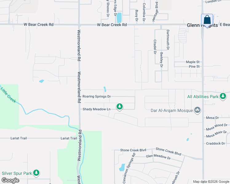 map of restaurants, bars, coffee shops, grocery stores, and more near 606 West Milas Lane in Glenn Heights