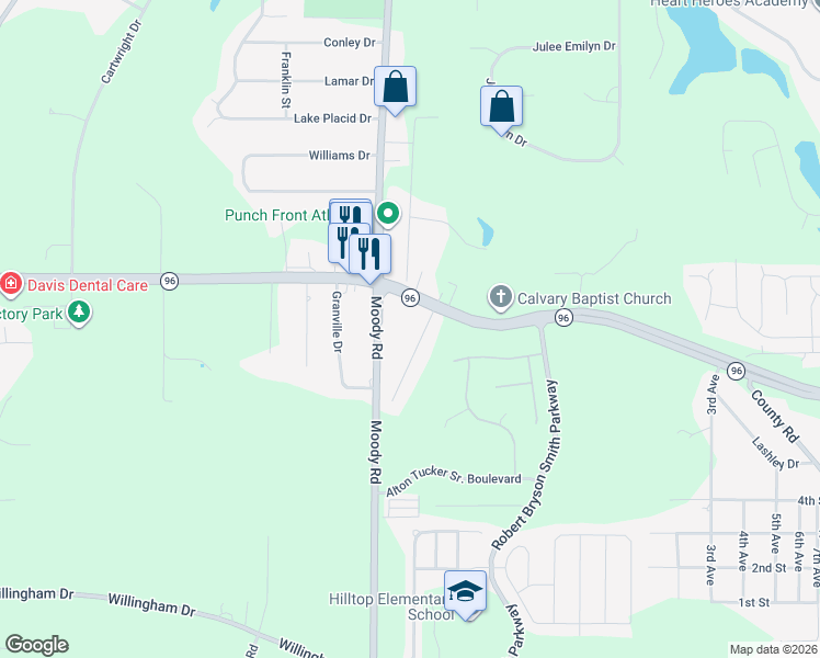 map of restaurants, bars, coffee shops, grocery stores, and more near 105 Sasser Drive in Bonaire