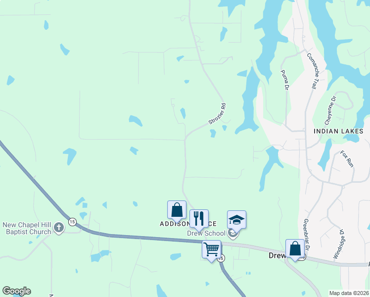 map of restaurants, bars, coffee shops, grocery stores, and more near 400 Strozier Road in West Monroe