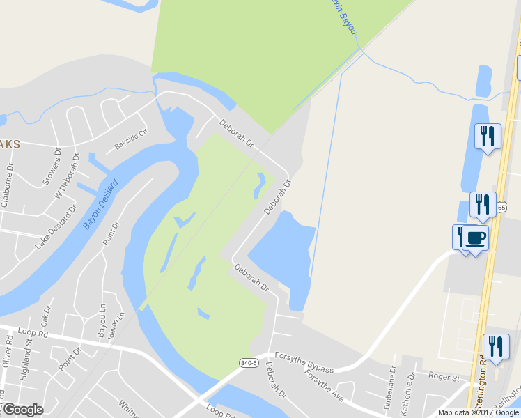 map of restaurants, bars, coffee shops, grocery stores, and more near 3340 Deborah Dr in Monroe