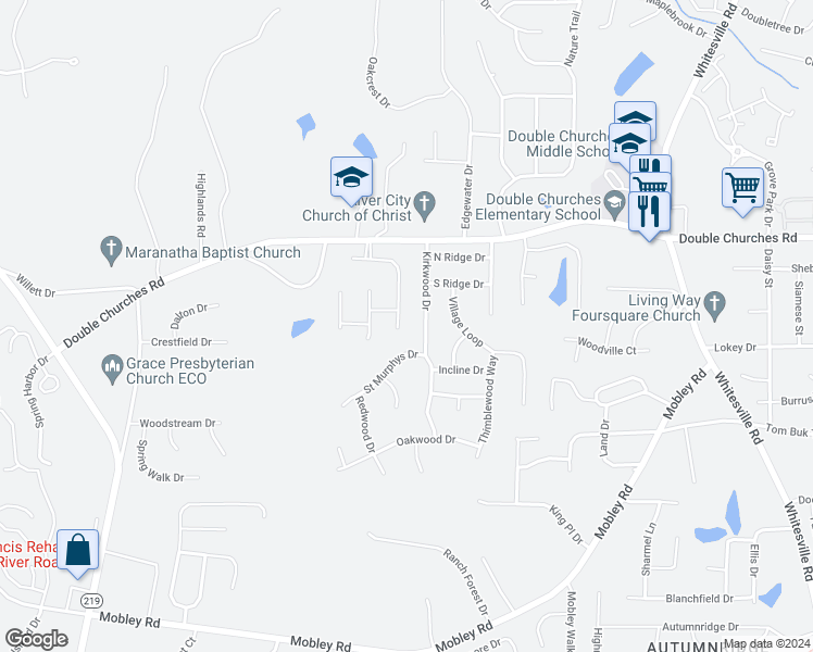 map of restaurants, bars, coffee shops, grocery stores, and more near 7312 Cedar Creek Loop in Columbus