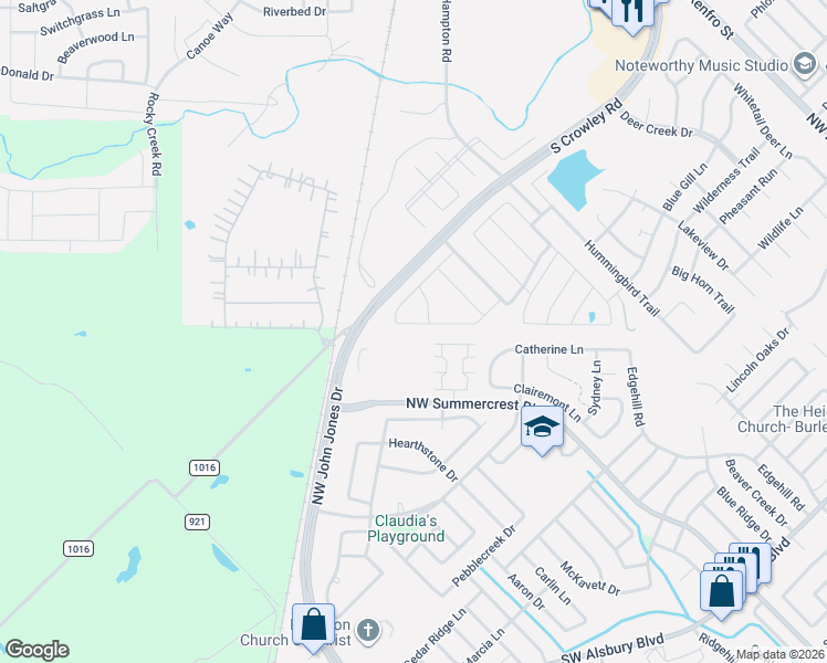 map of restaurants, bars, coffee shops, grocery stores, and more near 502 Lily Street in Crowley