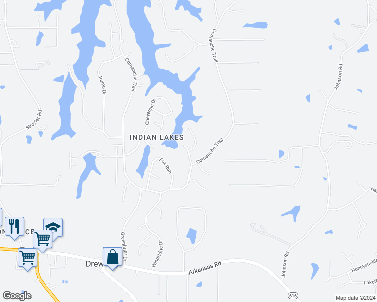 map of restaurants, bars, coffee shops, grocery stores, and more near 101 Overlook Circle in West Monroe