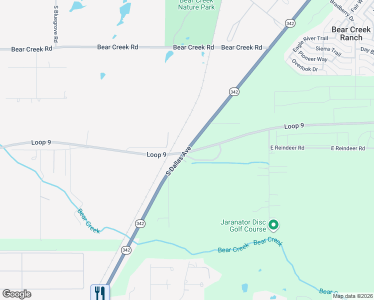 map of restaurants, bars, coffee shops, grocery stores, and more near 2829 South Dallas Avenue in Lancaster