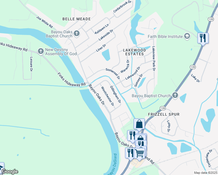 map of restaurants, bars, coffee shops, grocery stores, and more near 116 Westchester Drive in Monroe