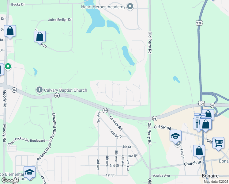 map of restaurants, bars, coffee shops, grocery stores, and more near 510 Clover Trail in Houston
