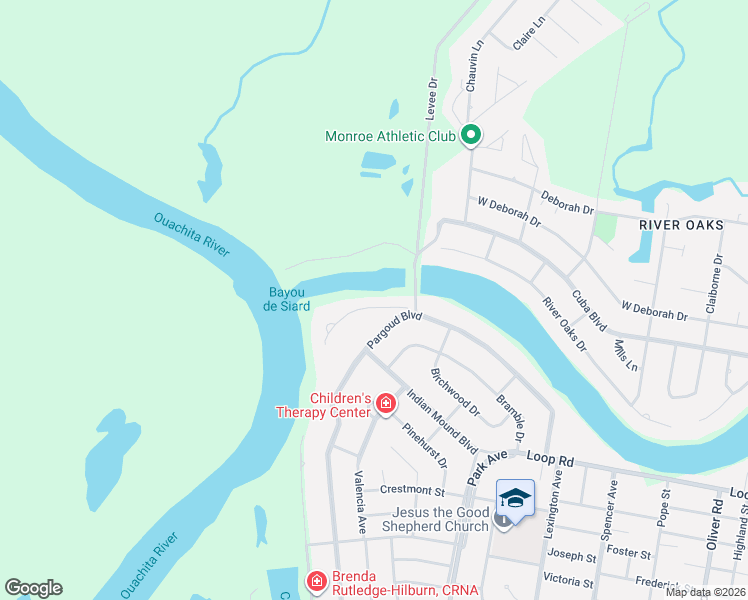 map of restaurants, bars, coffee shops, grocery stores, and more near 2509 Pargoud Boulevard in Monroe