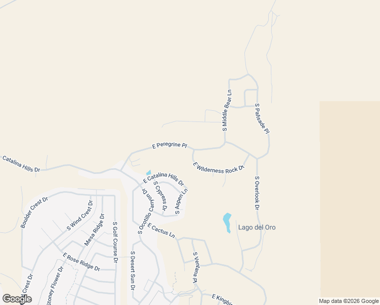 map of restaurants, bars, coffee shops, grocery stores, and more near 66537 East Wilderness Rock Drive in Tucson