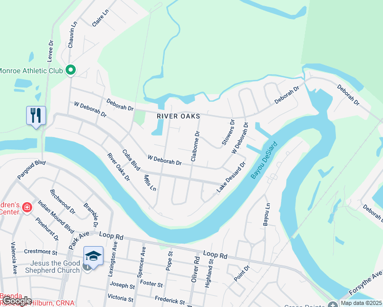 map of restaurants, bars, coffee shops, grocery stores, and more near 3014 John Cole Place in Monroe