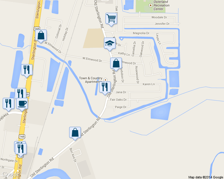 map of restaurants, bars, coffee shops, grocery stores, and more near 3111 Old Sterlington Road in Monroe
