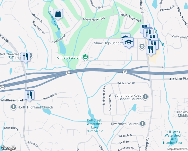 map of restaurants, bars, coffee shops, grocery stores, and more near 5521 Stubben Court in Columbus
