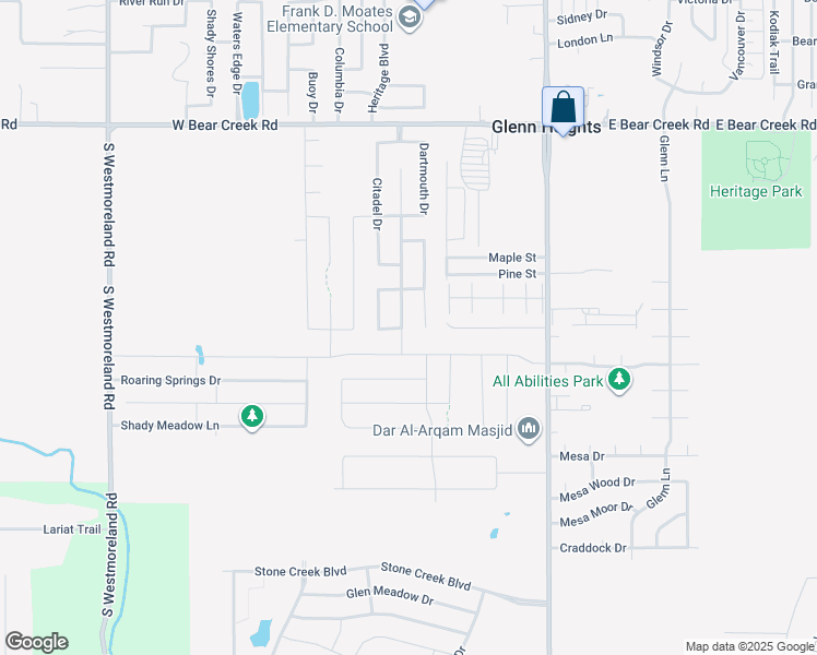 map of restaurants, bars, coffee shops, grocery stores, and more near 1916 Berkley Drive in Glenn Heights