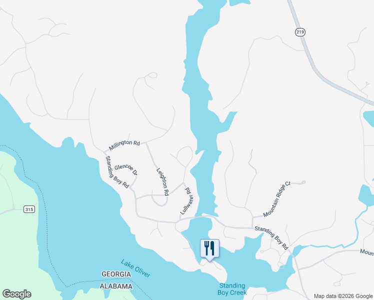 map of restaurants, bars, coffee shops, grocery stores, and more near 7360 Lullwater Road in Columbus